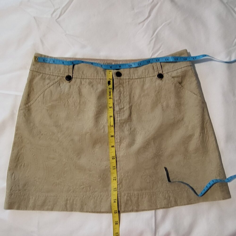 Lilly Pulitzer Womens size 8 Paisley Embroidered Tan Mini Skirt